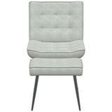 Relaxing Chair with Stool Light Grey Velvet