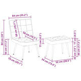 Relaxing Chair with Stool Light Grey Velvet - Extra Image