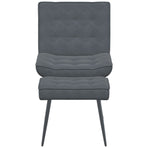 Relaxing Chair with Stool Dark Grey Velvet