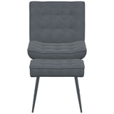 Relaxing Chair with Stool Dark Grey Velvet - 45-Degree Angle