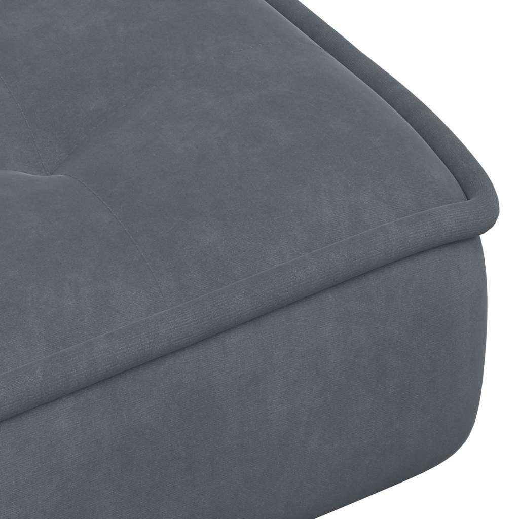 Relaxing Chair with Stool Dark Grey Velvet