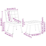 Relaxing Chair with Stool Dark Grey Velvet