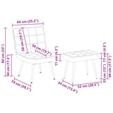 Relaxing Chair with Stool Dark Grey Velvet - Extra Image