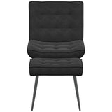 Relaxing Chair with Stool Black Velvet