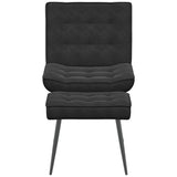 Relaxing Chair with Stool Black Velvet - Top-Down View