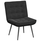 Relaxing Chair with Stool Black Velvet - 45-Degree Angle