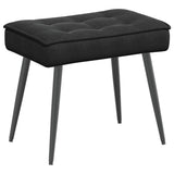 Relaxing Chair with Stool Black Velvet