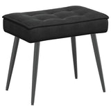 Relaxing Chair with Stool Black Velvet - Rear View