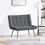 Bench Dark Grey 110x74x84 cm Velvet - Side View