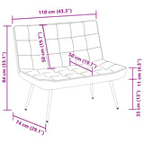 Bench Dark Grey 110x74x84 cm Velvet