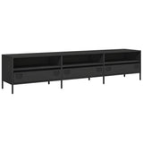 TV Cabinet Black 202x39x43.5 cm Cold-rolled Steel - Front View