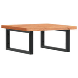 Basin Shelf Wall Mounted Steel and Solid Wood Beech - Front View