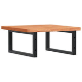 Basin Shelf Wall Mounted Steel and Solid Wood Beech