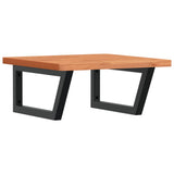 Basin Shelf Wall Mounted Steel and Solid Wood Beech - Front View