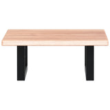 Basin Shelf Wall Mounted Steel and Solid Wood Oak - Top-Down View