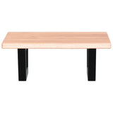 Basin Shelf Wall Mounted Steel and Solid Wood Oak - Top-Down View