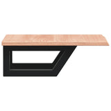Basin Shelf Wall Mounted Steel and Solid Wood Oak