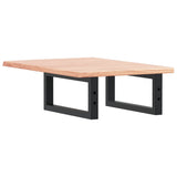 Basin Shelf Wall Mounted Steel and Solid Wood Oak - Rear View