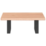 Basin Shelf Wall Mounted Steel and Solid Wood Oak