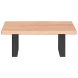 Basin Shelf Wall Mounted Steel and Solid Wood Oak - Top-Down View