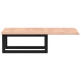 Basin Shelf Wall Mounted Steel and Solid Wood Oak