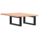 Basin Shelf Wall Mounted Steel and Solid Wood Oak - Rear View