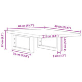 Basin Shelf Wall Mounted Steel and Solid Wood Oak - Extra Image