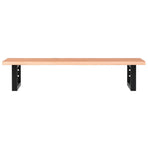 Basin Shelf Wall Mounted Steel and Solid Wood Oak