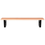 Basin Shelf Wall Mounted Steel and Solid Wood Oak