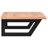 Basin Shelf Wall Mounted Steel and Solid Wood Oak - 45-Degree Angle