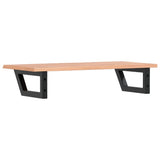 Basin Shelf Wall Mounted Steel and Solid Wood Oak