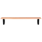 Basin Shelf Wall Mounted Steel and Solid Wood Oak