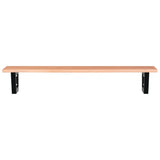 Basin Shelf Wall Mounted Steel and Solid Wood Oak - Top-Down View