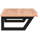 Basin Shelf Wall Mounted Steel and Solid Wood Oak - 45-Degree Angle