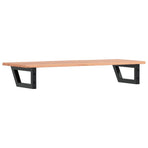Basin Shelf Wall Mounted Steel and Solid Wood Oak