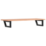 Basin Shelf Wall Mounted Steel and Solid Wood Oak - Rear View