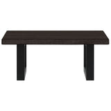 Basin Shelf Wall Mounted Steel and Solid Wood Oak - Top-Down View