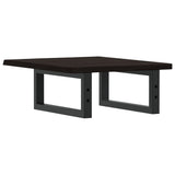 Basin Shelf Wall Mounted Steel and Solid Wood Oak