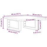 Basin Shelf Wall Mounted Steel and Solid Wood Oak - Extra Image