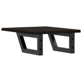 Basin Shelf Wall Mounted Steel and Solid Wood Oak - Rear View