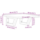 Basin Shelf Wall Mounted Steel and Solid Wood Oak