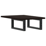 Basin Shelf Wall Mounted Steel and Solid Wood Oak - Rear View