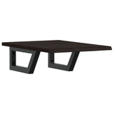 Basin Shelf Wall Mounted Steel and Solid Wood Oak