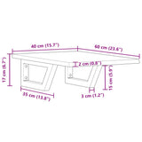 Basin Shelf Wall Mounted Steel and Solid Wood Oak