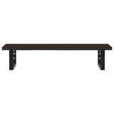 Basin Shelf Wall Mounted Steel and Solid Wood Oak - Top-Down View