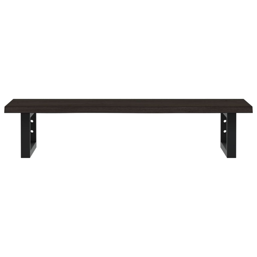 Basin Shelf Wall Mounted Steel and Solid Wood Oak