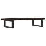 Basin Shelf Wall Mounted Steel and Solid Wood Oak - Rear View