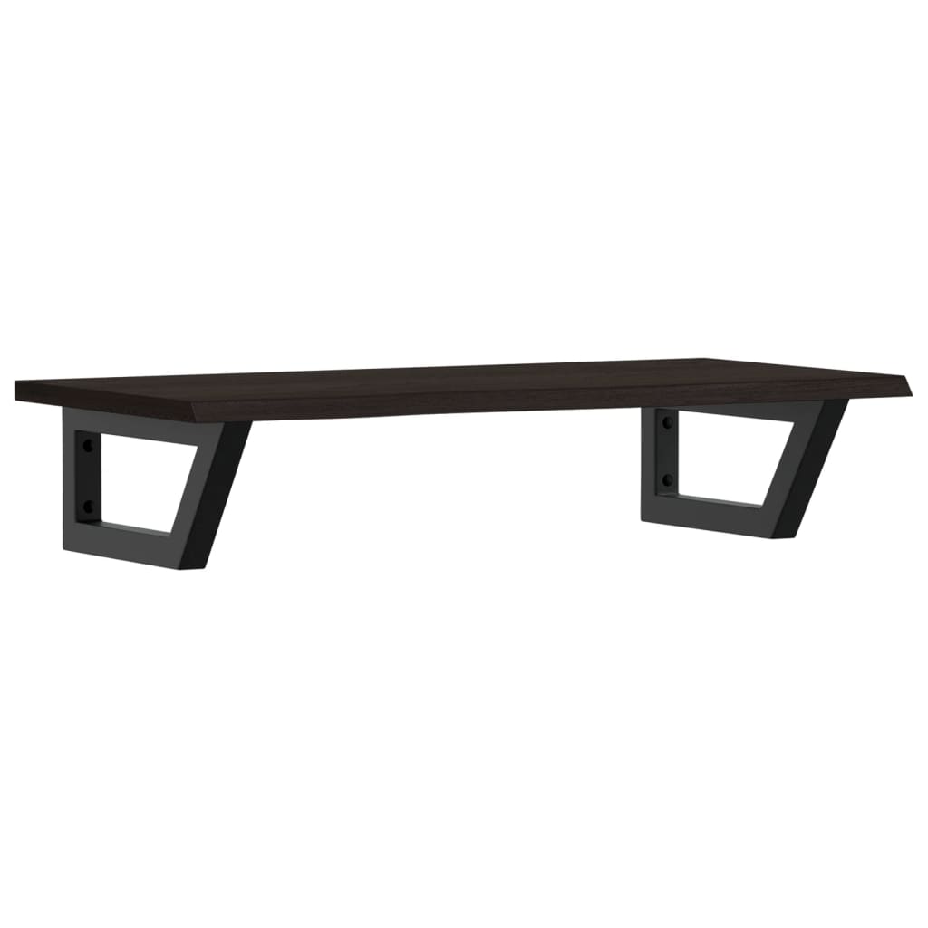 Basin Shelf Wall Mounted Steel and Solid Wood Oak