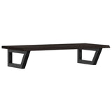 Basin Shelf Wall Mounted Steel and Solid Wood Oak