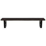 Basin Shelf Wall Mounted Steel and Solid Wood Oak
